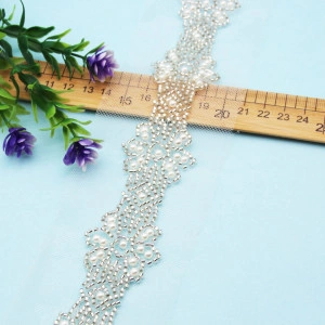 Banda Pasmanterie Perle si Margele Floare, 8cm - Img 2