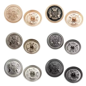 Crown Metal Buttons, 15-20mm (2 pcs/set) - Img 1