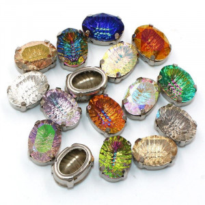 Crystal Stitching Glass, Multicoloured, Silver Base
