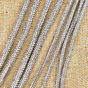 Decorative Chain Decorative Round Strings, Silver, 4-6mm - Img 3