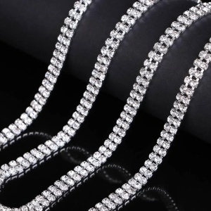 Double Strand Strand Chain, Silver, 6mm