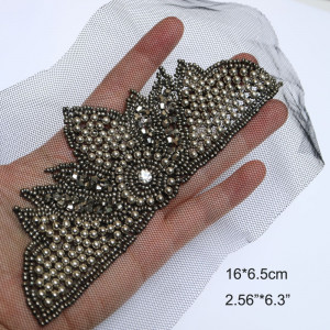 Epaulettes beads slitched manually on tull - Img 1