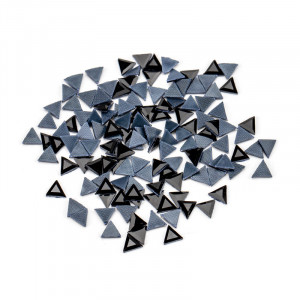 Glass Crystals, Hot-Fix, Triangle, Black (50 pcs/set) - Img 1