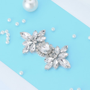 Hot-Fix Crystal Bow Applique, 6 cm - Img 2