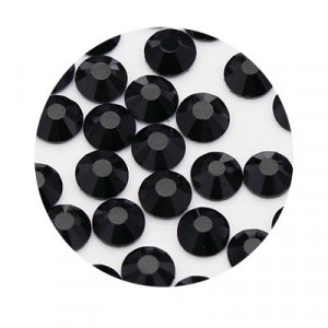 Hot-Fix Glass Crystals, SS10/SS12/SS16/SS20/SS30, Deep Black, (1440bits/packet-288bits/packet)