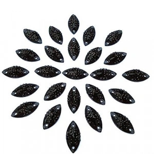 Pietre Negre De Cusut, 7x15mm, (50 bucati/set)
