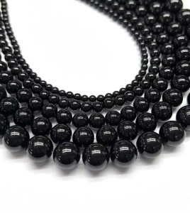 Sirag Agate 6mm, Negru (aprox. 60 buc/sirag)
