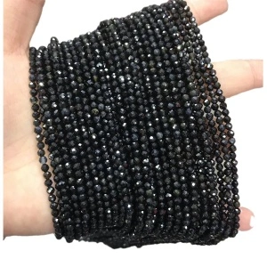 Sirag Turmalina 4mm, Negru (aprox. 90 buc/sirag)