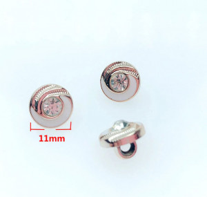 White Crystal Buttons 11MM - Img 3