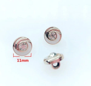 White Crystal Buttons 11MM - Img 3
