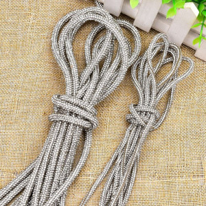Decorative Chain Decorative Round Strings, Silver, 4-6mm - Img 1