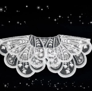 Embroidered collar, White