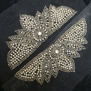 Epaulettes beads slitched manually on tull - Img 2