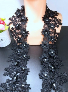 Floral Embroidered Lace with Stones