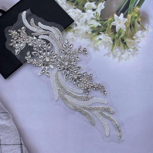 Glass Crystal Appliques, 36x13 cm, (2 pieces/set) - Img 2