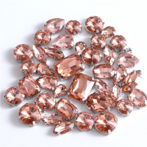 Glass Peach Crystals Set
