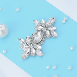Hot-Fix Crystal Bow Applique, 6 cm - Img 1