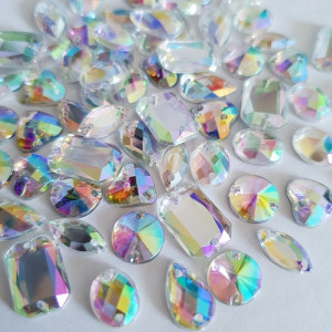 Mini Cristale de Cusut AB, Crystal, Diverse Forme - Img 2
