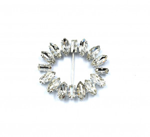Round Buckle with Glass Crystals