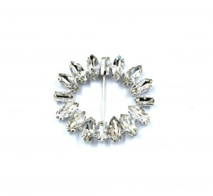 Round Buckle with Glass Crystals