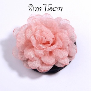 Satin Flower Set, Salmon (6 Pieces/Set) - Img 3