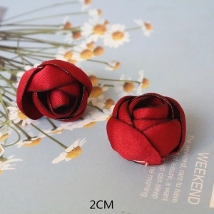 Satin Flowers Set, Burgundy (6 Pieces/Set) - Img 3