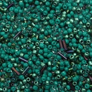 Set Mixt Margele Sticla, Verde (40g/punga)