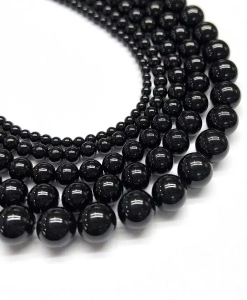 Sirag Agate 10mm, Negru (aprox. 38 buc/sirag)