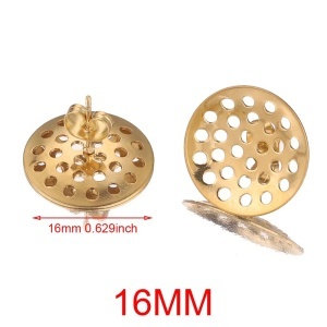 Tortite Cercei Otel Inoxidabil cu Opritor 16mm (1 buc) - Img 2