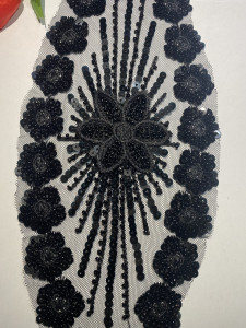 Tulle Embroidery with Beads & Sparkles - Img 3