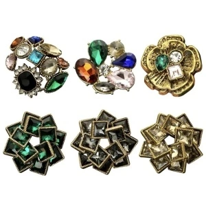 Vintage Decorative Metal Buttons, 40mm