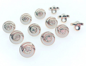White Crystal Buttons 11MM - Img 1