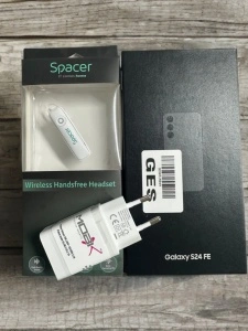 Telefon Galaxy S24 FE + cadou Casca Spacer wireless + Incarcator retea USB A CADOU
