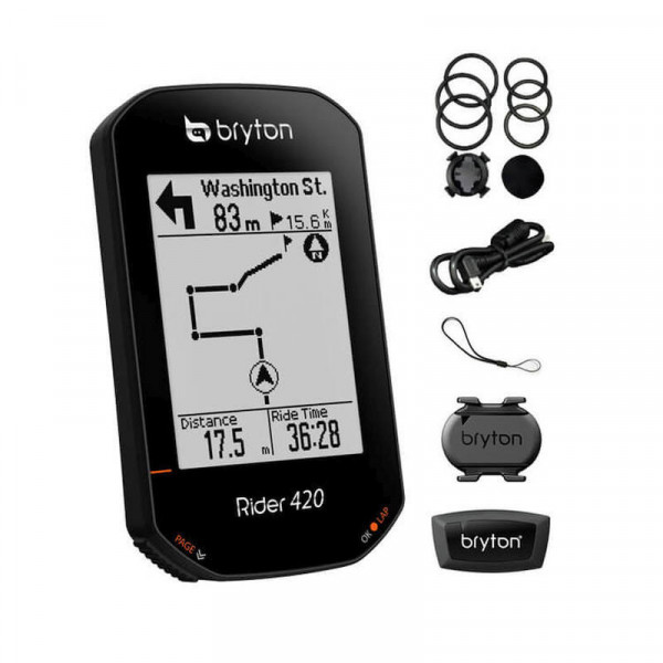 Ciclocomputer Bryton Rider 420T GPS set HRM + CAD