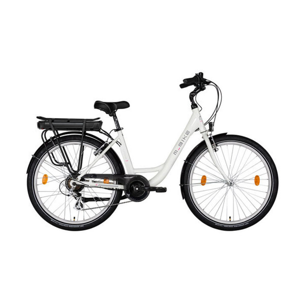 Bicicleta electrica de dama M-Bike Cityline 728 alba