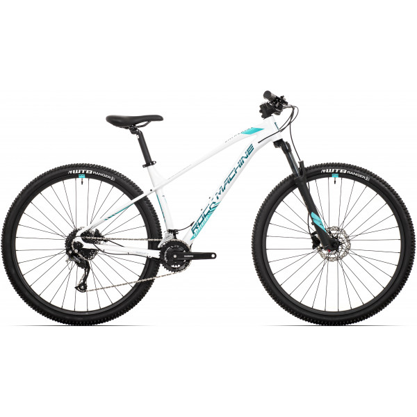 Bicicleta de dama Rock Machine Catherine 20-29 29 Alb/Cyan Neon/Albastru Petrol