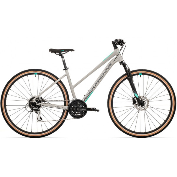 Bicicleta de dama Rock Machine Crossride 300 Lady 29 Gloss Light Grey/Dark Grey/Mint