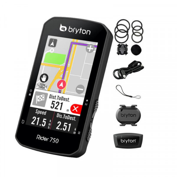 Ciclocomputer Bryton Rider 750T GPS set HR + CAD + SPD