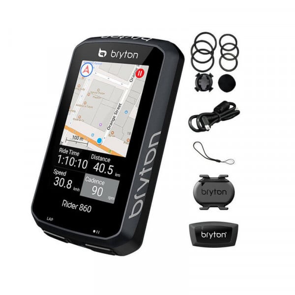Ciclocomputer Bryton Rider 860T GPS Set (+HRM, SPD, CAD, Sport Mount)