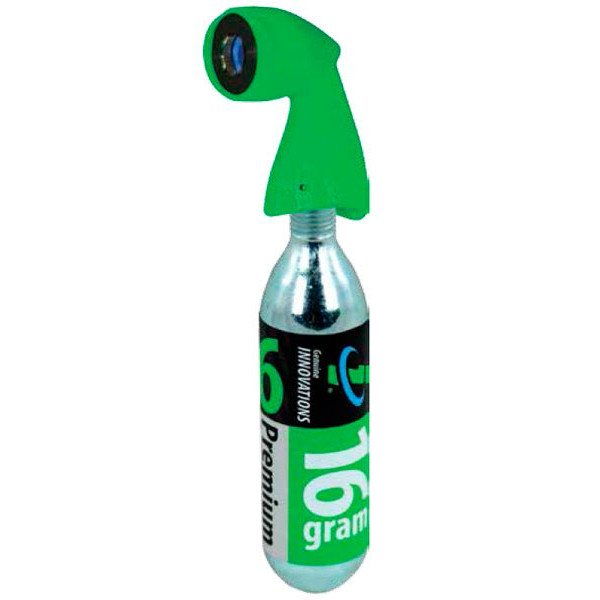 Pompa de bicicleta Genuine Innovations Microflate Green Nano + patron 16g