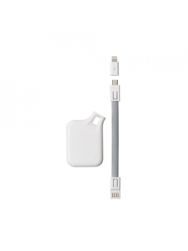 Baterie externa Micro Booster, 500mAh, mufa Micro USB si Lightning, Alba