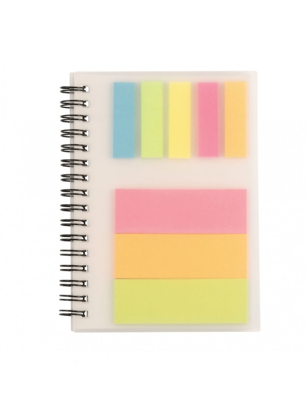 Notebook Memo Neutral cu 50 pagini albe si 200 notite adezive, format A6, Alb