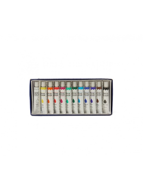Pachet 12 vopsele Acrilice de 12 ml, culori intense