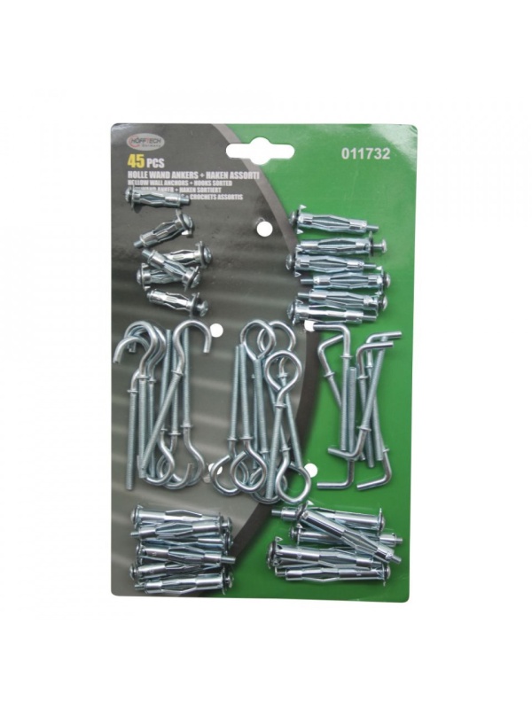 Set 45 piese, ancore si carlige pentru Gips-Carton/Rigips, zincate