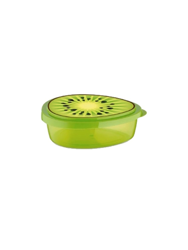 Caserola alimente cu capac,. forma de lacrima, 800 ml, imprimeu Kiwi, Verde