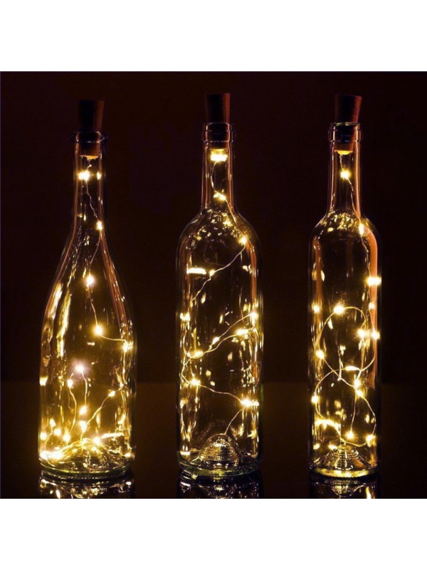 Ghirlanda lumini tip zana, micro fairy, Dop Sticla, 70 cm, 8 led-uri, alb cald