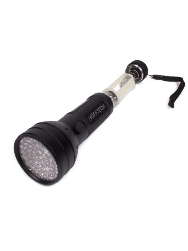Lanterna metalica cu 51 LED-uri UV, Hofftech, lumina ultravioleta, Neagra