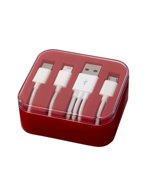 Cablu de incarcare cu 3 mufe, 21 cm, Micro, Type-C, Lightning - Alb