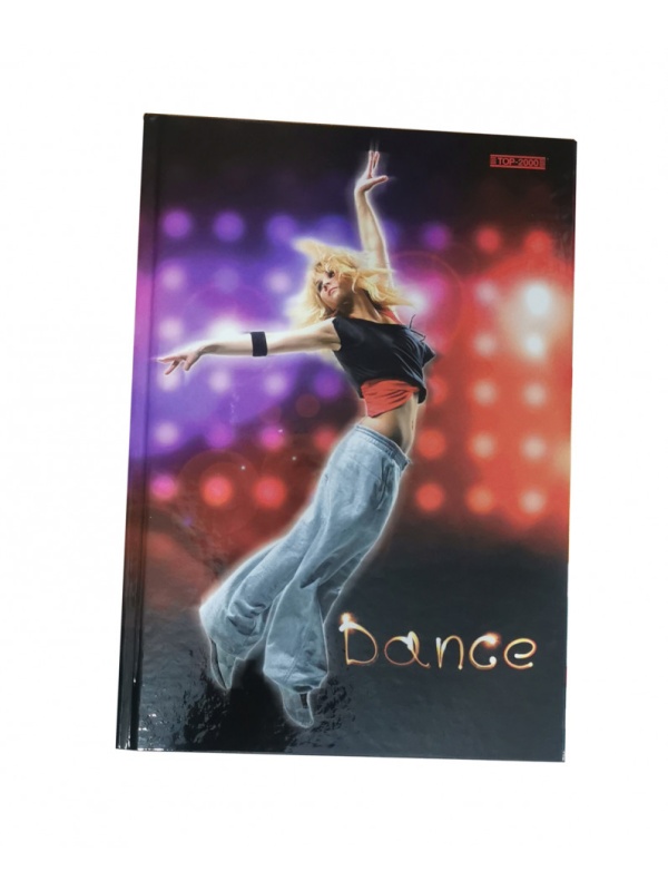 Caiet notite, Dance, liniat matematica, B5, 96 file, coperti cartonate, Negru-Rosu
