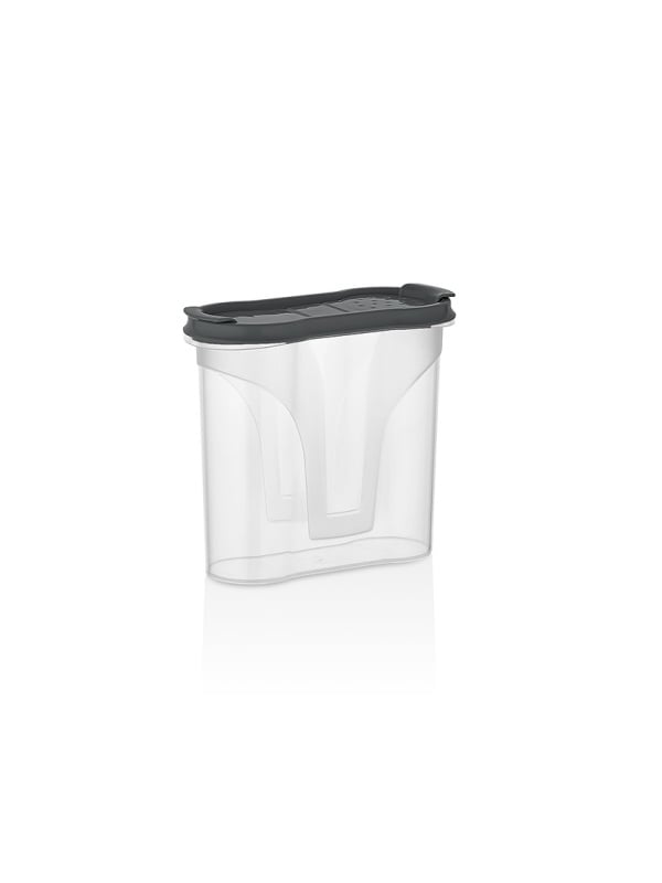 Recipient pentru condimente, Qlux, 300 ml, prevazut cu doua capace, Gri